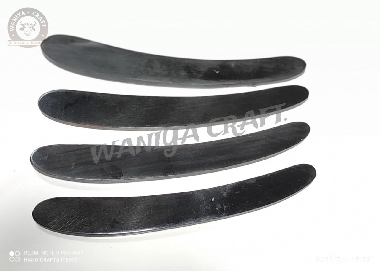 Buffalo Horn Razor Handles Black  Strips & Spacer