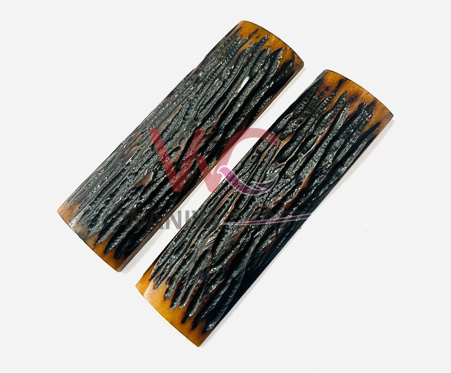 Dyed Amber Stag Camel Bone Scale