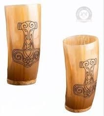 Horn Tumbler with Mjolnir  Design