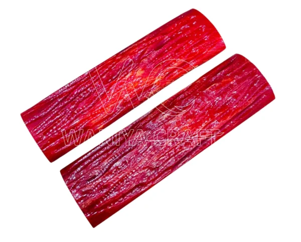 Dyed Red Stag Bone jigged Scales