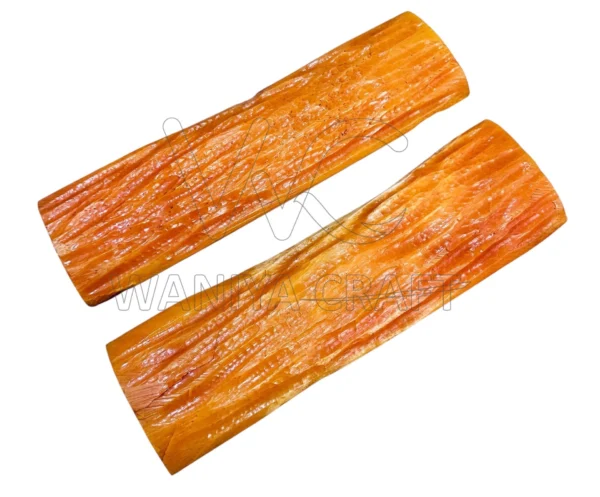 Dyed saffron Stag Bone jigged Scales