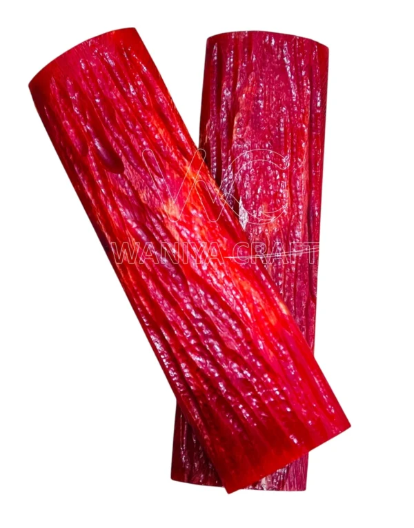 Dyed Red Stag Bone jigged Scales