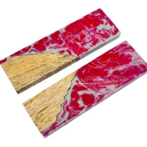 Hybrid Stabilzed Wood With Resin knife  Scales