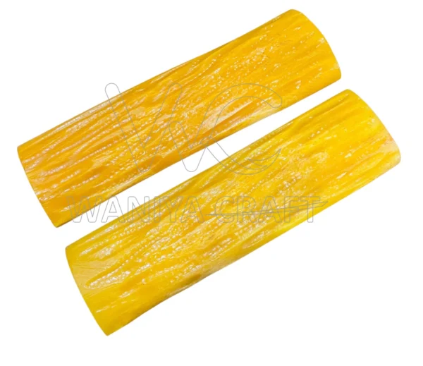 Dyed Yellow Stag Bone jigged Scales